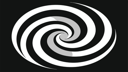 Black and White Swirl Pattern with Gray Accent abstract