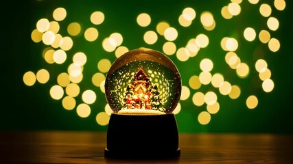 Snow globe with house and santa claus - Powered by Adobe