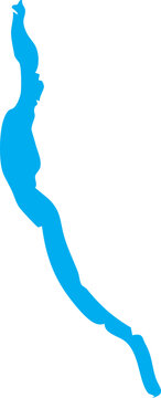 Lake Cayuga Map Shape in New York State