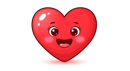 Cute Cartoon Red Heart Character Illustration