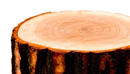 Cross-section of a Tree Trunk with Beautiful Wood Grain Patterns