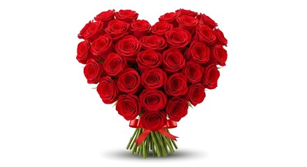 Heart-Shaped Bouquet of Red Roses