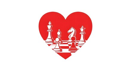 Heart Chess Game Concept Illustration