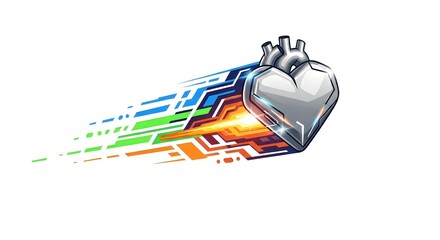 Cyber Heart Futuristic Love