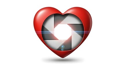 Heart with Camera Aperture Symbol