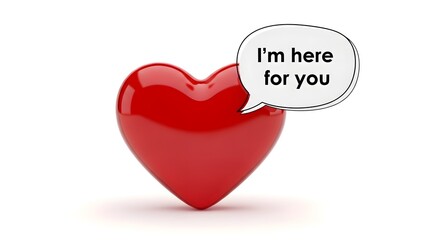 Supportive Heart with "I'm here for you" Message