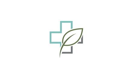Nature Medicine Logo Design - Cross and Leaf