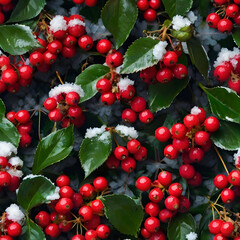 Fototapeta premium Red Winter Berries Charm