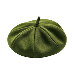 Military style beret with a smooth texture and flexible design [Transparent Background PNG].