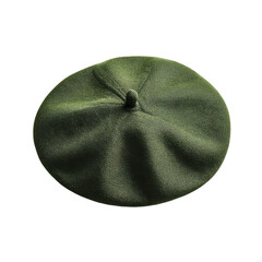 Military style beret with a smooth texture and flexible design [Transparent Background PNG].