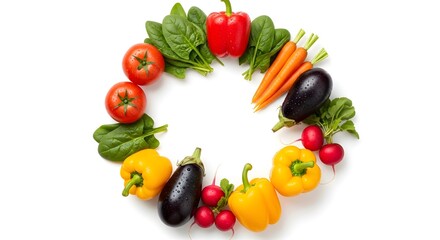 Colorful Fresh Vegetables Arranged in a Circle