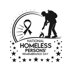 NATIONAL HOMELESS PERSONS' REMEMBRANCE DAY vector illustration isolated on white background