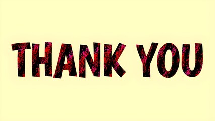 Colorful Thank You Text Illustration with Vibrant Grunge Typography on Light Background