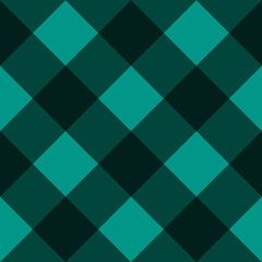 Seamless geometric square diamond plaid repeat pattern of teal and soft black, programmatic seamless background, seamless texture, grid texture, tiled grid