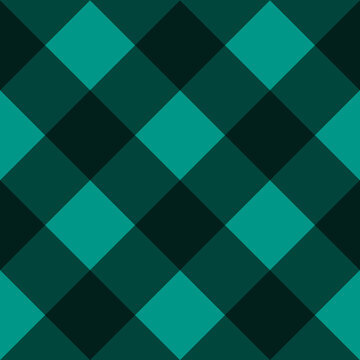 Seamless geometric square diamond plaid repeat pattern of teal and soft black, programmatic seamless background, seamless texture, grid texture, tiled grid