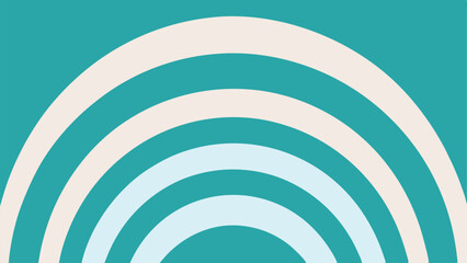 Minimalist Teal And Cream Abstract Rainbow Arch Pattern Background vector illustration