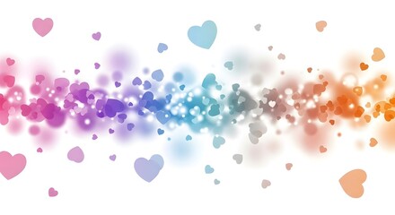 Colorful Hearts Background