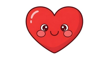 Cute Red Heart Character Illustration