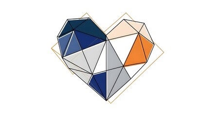 Geometric Heart with Modern Color Palette