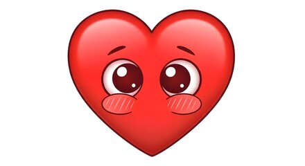 Cute Red Heart Emoji Illustration