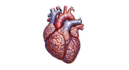 Detailed Anatomical Illustration of a Human Heart