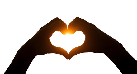 Hands Forming a Heart with Sunlight
