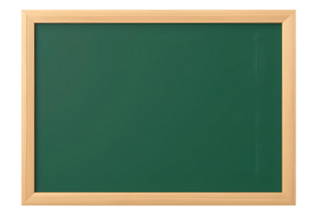 Empty green chalkboard with wooden frame ideal for classrooms and presentations.