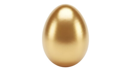 Shiny golden egg isolated on transparent background, symbol of wealth