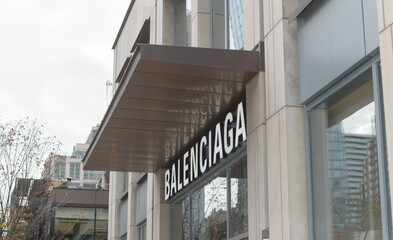 Fototapeta premium exterior of Balenciaga, a clothing store, located at 92 Yorkville, Toronto