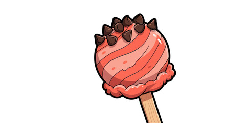 Delicious Strawberry Chocolate Chip Cake Pop Treat.