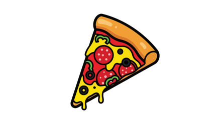 Delicious Pepperoni Pizza Slice with Melted Cheese and Sauce.