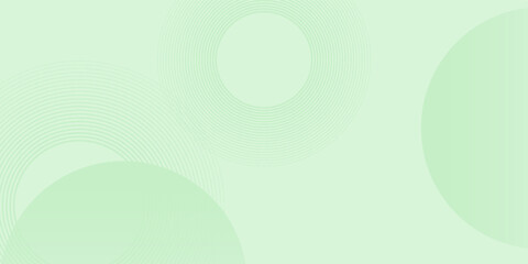 Minimalist soft Abstract Background in Gradient green and white Tones with Circles. Circle effect style geometric, abstract background.