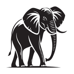 Obraz premium Elephant icon silhouette.