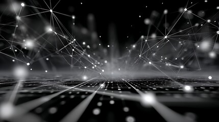 Digital Network: An image showcasing interconnected digital network of light, symbolizing data exchange and modern technology. Capturing the digital landscape.