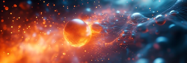 Cosmic Genesis: Witness the birth of celestial bodies, ablaze with fiery energy and swirling nebulas, where light dances across the expanse of space, igniting the imagination.