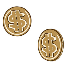 Two golden coin illistration icon © Lia