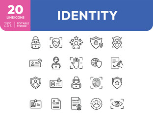 Identity Verification Icons Security Recognition and Authentication Symbols