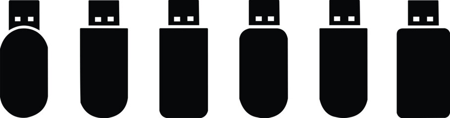 Vector usb flash drive vector icon. Usb icon set. Flash disk sign and symbol. usb vector icon, vector illustration.