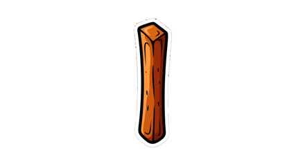 Cartoon Wooden Plank Illustration with Brown and Orange Tones.