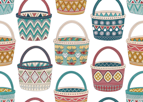 patterned baskets isolated on perfect background 2
