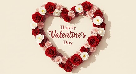 Obraz premium Floral heart arrangement with message 