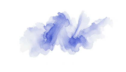 Delicate Blue Watercolor Stain on White Background With Subtle Shadow, Gigapixel Resolution