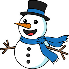 snowman cartoon illustration.