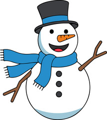 snowman cartoon illustration.