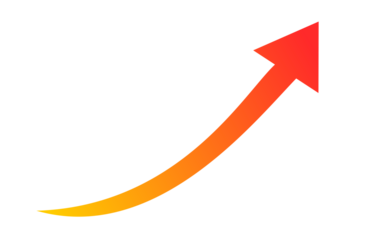 Gradient upward arrow for growth visuals, progress indicators, business analytics, and modern graphic design elements