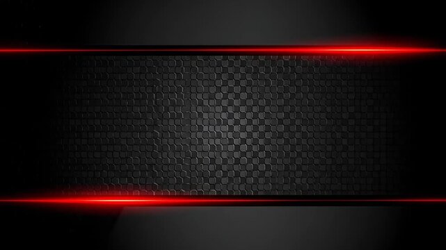 Abstract red lines on black background.