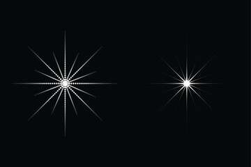 Fototapeta premium Two bright starbursts, one large and one small, shine against a, creating a celestial effect