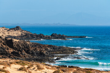 Sunny day on Corralejo beach