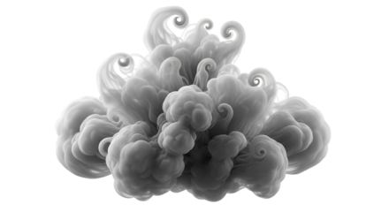 Abstract Smoke Cloud – Dynamic Gray Nebula, Voluminous Mist for Design