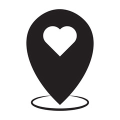 Heart dualtone icon. love dualtone icon. pin map dualtone icon. 